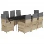 Set comedor de jardín 9 pzas con cojines ratán sintético beige by , Garden sets - Ref: Foro24-3212398, Price: 1,00 €, Discoun...
