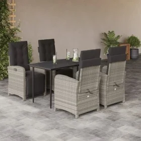 Set comedor de jardín 5 pzas cojines ratán sintético gris claro by , Garden sets - Ref: Foro24-3212600, Price: 719,49 €, Disc...