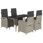 Set comedor de jardín 5 pzas cojines ratán sintético gris claro by , Garden sets - Ref: Foro24-3212600, Price: 719,48 €, Disc...