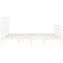 White solid wood bed frame with headboard 160x200 cm by vidaXL, Beds and slatted bases - Ref: Foro24-3193997, Price: 140,18 €...