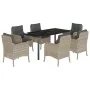 Set comedor jardín 7 pzas y cojines ratán sintético gris claro de , Conjuntos de jardín - Ref: Foro24-3212001, Precio: 751,02...