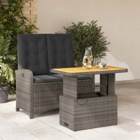 Juego de comedor jardín 2 pzas con cojines ratán sintético gris by , Garden sets - Ref: Foro24-3277346, Price: 292,19 €, Disc...