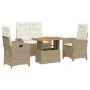 Set de comedor jardín con cojines 4 pzas ratán sintético beige de , Conjuntos de jardín - Ref: Foro24-3277359, Precio: 512,10...