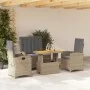 Set de comedor jardín con cojines 4 pzas ratán sintético beige de , Conjuntos de jardín - Ref: Foro24-3277371, Precio: 531,18...