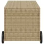 Caja de almacenaje jardín con ruedas ratán PE beige mezcla 190L by , Outdoor storage boxes - Ref: Foro24-365327, Price: 114,5...