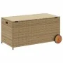 Caja de almacenaje jardín con ruedas ratán PE beige mezcla 190L by , Outdoor storage boxes - Ref: Foro24-365327, Price: 114,5...