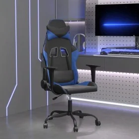 Silla gaming de masaje cuero sintético negro y azul by , Gaming chairs - Ref: Foro24-345399, Price: 112,12 €, Discount: %