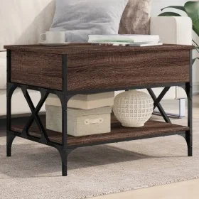 Mesa de centro madera ingeniería metal marrón roble 70x50x50 cm by , Coffee table - Ref: Foro24-845355, Price: 75,26 €, Disco...