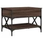 Mesa de centro madera ingeniería metal marrón roble 70x50x50 cm by , Coffee table - Ref: Foro24-845355, Price: 75,26 €, Disco...