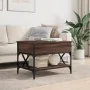 Mesa de centro madera ingeniería metal marrón roble 70x50x50 cm by , Coffee table - Ref: Foro24-845355, Price: 75,26 €, Disco...