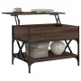 Mesa de centro madera ingeniería metal marrón roble 70x50x50 cm by , Coffee table - Ref: Foro24-845355, Price: 75,26 €, Disco...