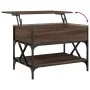 Mesa de centro madera ingeniería metal marrón roble 70x50x50 cm by , Coffee table - Ref: Foro24-845355, Price: 75,26 €, Disco...