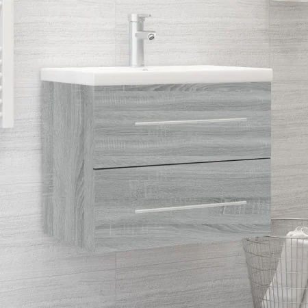 Mueble de baño con lavabo madera contrachapada gris Sonoma von , Badezimmerwaschtische - Ref: Foro24-3120180, Preis: 161,27 €...