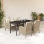 Set comedor de jardín 5 pzas con cojines ratán sintético beige by , Garden sets - Ref: Foro24-3211972, Price: 585,64 €, Disco...