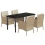 Set comedor de jardín 5 pzas con cojines ratán sintético beige by , Garden sets - Ref: Foro24-3211972, Price: 585,64 €, Disco...