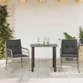 Sillas y mesita de jardín 3 piezas ratán sintético cojín gris by , Garden sets - Ref: Foro24-3212173, Price: 266,53 €, Discou...