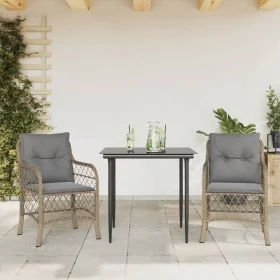 Sillas y mesita de jardín 3 piezas ratán sintético cojín beige by , Garden sets - Ref: Foro24-3212152, Price: 317,59 €, Disco...