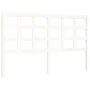 White solid wood bed frame with headboard 160x200 cm by vidaXL, Beds and slatted bases - Ref: Foro24-3193997, Price: 140,18 €...