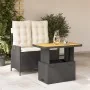 Set comedor de jardín 2 pzas con cojines ratán sintético negro by , Garden sets - Ref: Foro24-3277442, Price: 279,59 €, Disco...