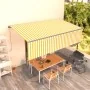 Toldo automático retráctil con persiana 5x3 m amarillo y blanco by , Awnings - Ref: Foro24-3069468, Price: 516,69 €, Discount: %