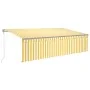 Toldo automático retráctil con persiana 5x3 m amarillo y blanco by , Awnings - Ref: Foro24-3069468, Price: 516,69 €, Discount: %