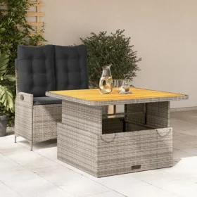 Juego de comedor jardín 2 pzas con cojines ratán sintético gris by , Garden sets - Ref: Foro24-3277463, Price: 358,47 €, Disc...