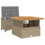 Set comedor de jardín 2 pzas con cojines ratán sintético beige by , Garden sets - Ref: Foro24-3277367, Price: 384,51 €, Disco...