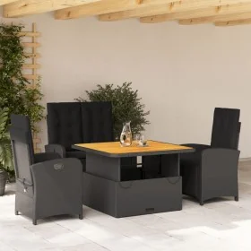 Juego comedor jardín 4 piezas con cojines ratán sintético negro by , Garden sets - Ref: Foro24-3277333, Price: 593,48 €, Disc...