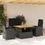 Juego comedor jardín 4 piezas con cojines ratán sintético negro by , Garden sets - Ref: Foro24-3277333, Price: 540,83 €, Disc...