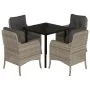 Set comedor de jardín 5 pzas cojines ratán sintético gris claro by , Garden sets - Ref: Foro24-3211998, Price: 460,37 €, Disc...