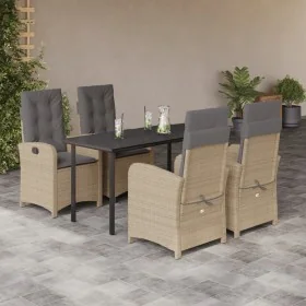 Set comedor de jardín 5 pzas con cojines ratán sintético beige von , Gartensets - Ref: Foro24-3212403, Preis: 637,40 €, Rabat...