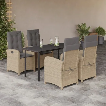 Set comedor de jardín 5 pzas con cojines ratán sintético beige by , Garden sets - Ref: Foro24-3212403, Price: 637,46 €, Disco...