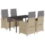 Set comedor de jardín 5 pzas con cojines ratán sintético beige by , Garden sets - Ref: Foro24-3212403, Price: 637,46 €, Disco...