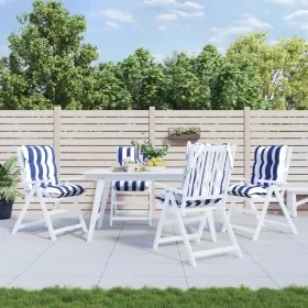 Cojines silla respaldo bajo 4 uds tela Oxford rayas azul blanco by , Cushions for chairs and sofas - Ref: Foro24-377717, Pric...