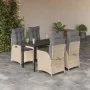 Set comedor de jardín 5 pzas con cojines ratán sintético beige by , Garden sets - Ref: Foro24-3213267, Price: 618,42 €, Disco...