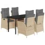 Set comedor de jardín 5 pzas con cojines ratán sintético beige by , Garden sets - Ref: Foro24-3213267, Price: 618,42 €, Disco...