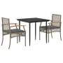 Set comedor de jardín 3 piezas con cojines ratán sintético gris de , Conjuntos de jardín - Ref: Foro24-3213610, Precio: 243,1...
