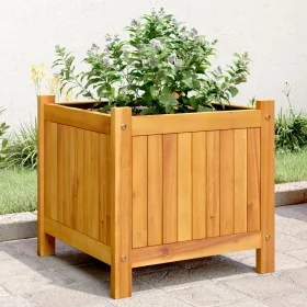 Jardinera con forro madera maciza de acacia 42x42x40 cm by , Pots and planters - Ref: Foro24-366434, Price: 59,24 €, Discount: %