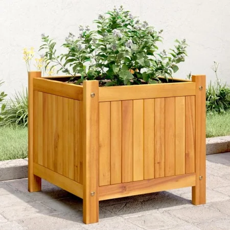 Jardinera con forro madera maciza de acacia 42x42x40 cm by , Pots and planters - Ref: Foro24-366434, Price: 59,24 €, Discount: %