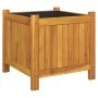 Jardinera con forro madera maciza de acacia 42x42x40 cm by , Pots and planters - Ref: Foro24-366434, Price: 59,24 €, Discount: %