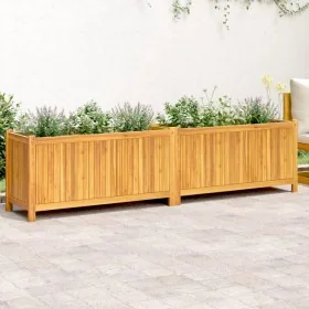 Jardinera con forro madera maciza de acacia 199x38,5x50 cm by , Pots and planters - Ref: Foro24-366443, Price: 186,95 €, Disc...