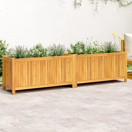 Jardinera con forro madera maciza de acacia 199x38,5x50 cm by , Pots and planters - Ref: Foro24-366443, Price: 186,95 €, Disc...