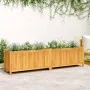 Jardinera con forro madera maciza de acacia 199x38,5x50 cm by , Pots and planters - Ref: Foro24-366443, Price: 186,95 €, Disc...