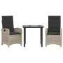 Set comedor de jardín 3 pzas cojines ratán sintético gris claro von , Gartensets - Ref: Foro24-3212420, Preis: 332,39 €, Raba...