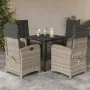 Set comedor de jardín 5 pzas cojines ratán sintético gris claro by , Garden sets - Ref: Foro24-3212422, Price: 617,73 €, Disc...