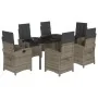 Set comedor jardín 7 pzas y cojines ratán sintético gris by , Garden sets - Ref: Foro24-3212366, Price: 876,11 €, Discount: %