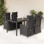 Set de muebles jardín 5 pzas con cojines ratán sintético negro by , Garden sets - Ref: Foro24-3213322, Price: 737,30 €, Disco...