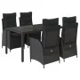 Set de muebles jardín 5 pzas con cojines ratán sintético negro by , Garden sets - Ref: Foro24-3213322, Price: 737,30 €, Disco...