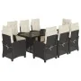 Set de comedor de jardín 9 pzas y cojines ratán sintético negro by , Garden sets - Ref: Foro24-3212919, Price: 1,00 €, Discou...