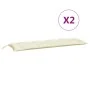 Cojines de banco de jardín 2 uds blanco crema 150x50x7 cm de , Cojines para sillas y sofás - Ref: Foro24-361699, Precio: 59,4...